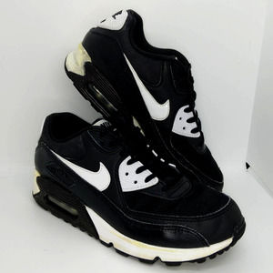 Women's Pre-owned "Nike Air Max 90" Black Leather Sneakers - sz. 9